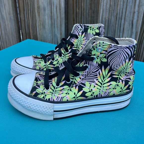 Converse Chuck Taylor All Star Jungle Platform Sneakers Youth size 2. - Picture 5 of 13
